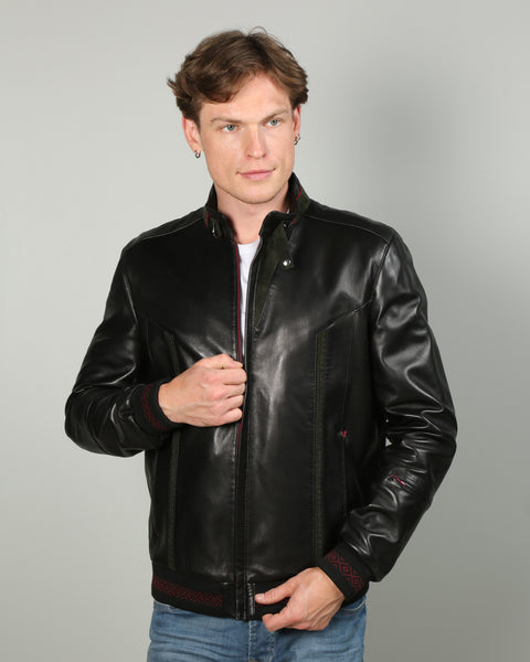 Paavo Men Leather Jacket