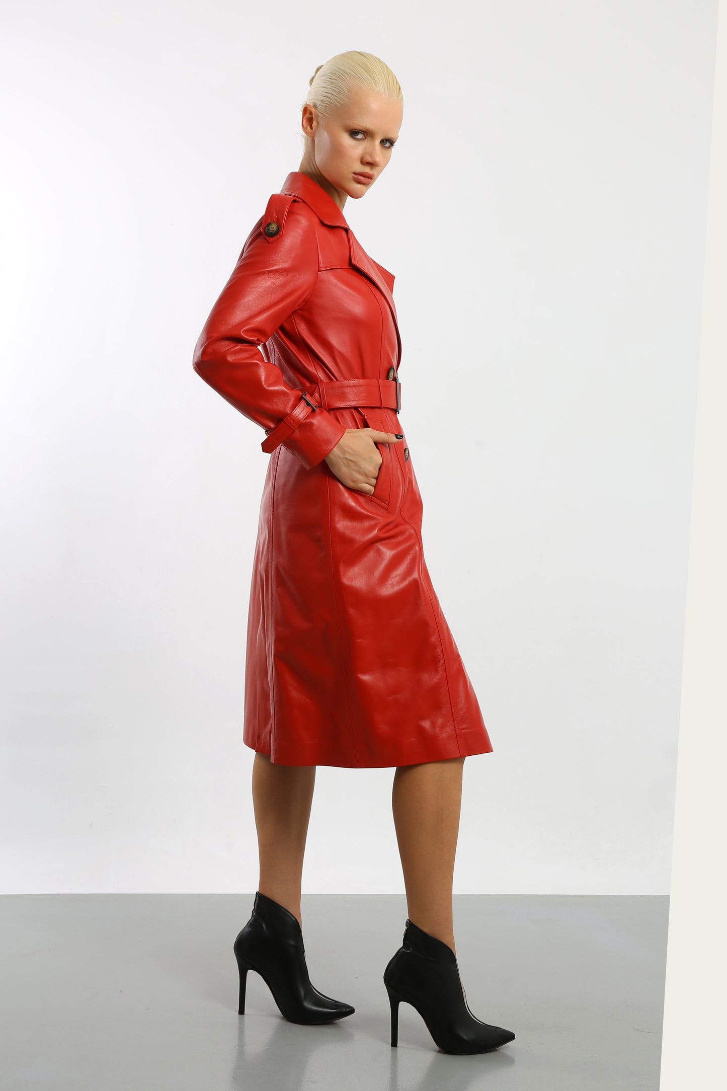 Prestige Vogue Leather Trench Coat