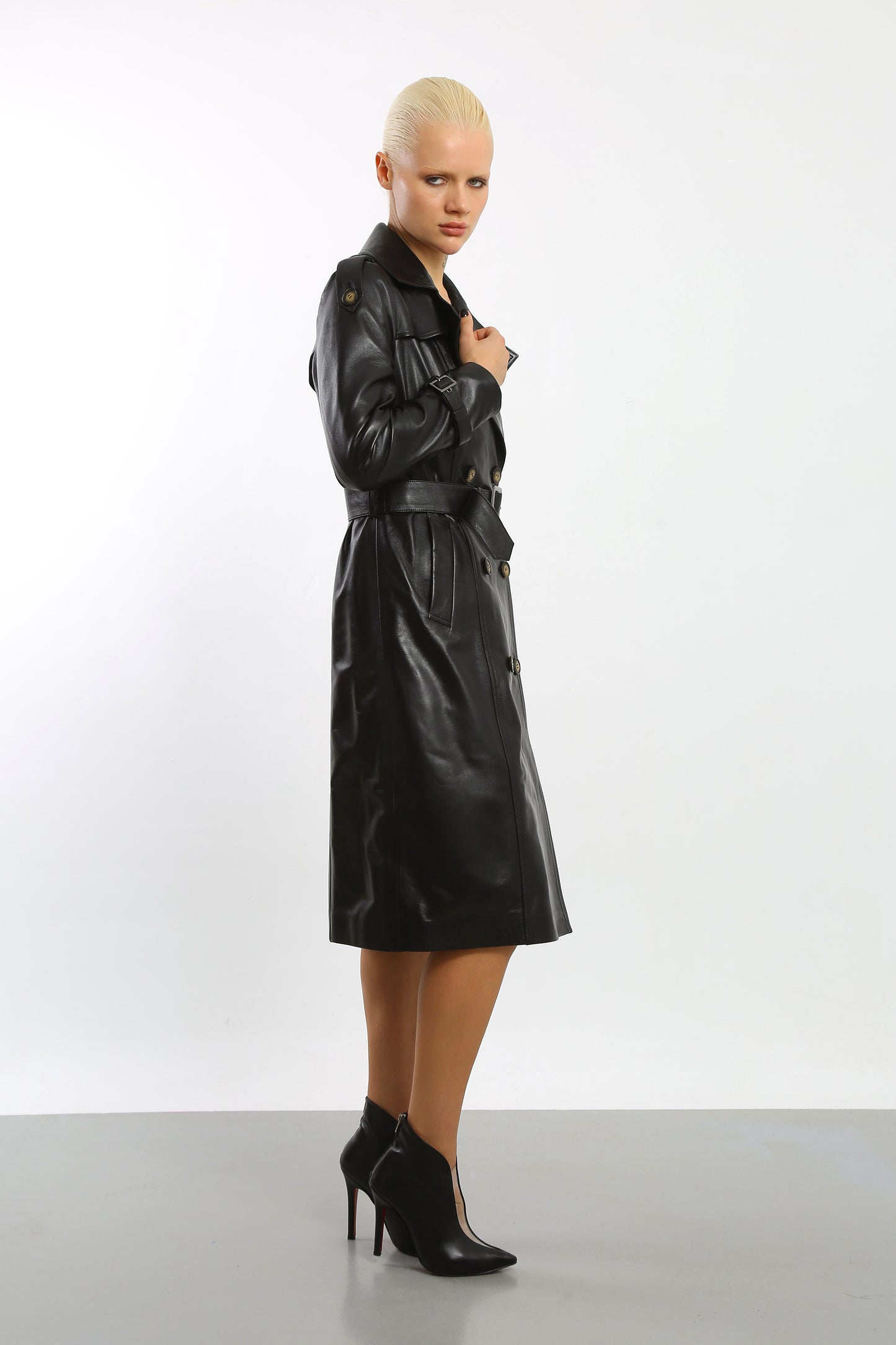 Prestige Vogue Leather Trench Coat