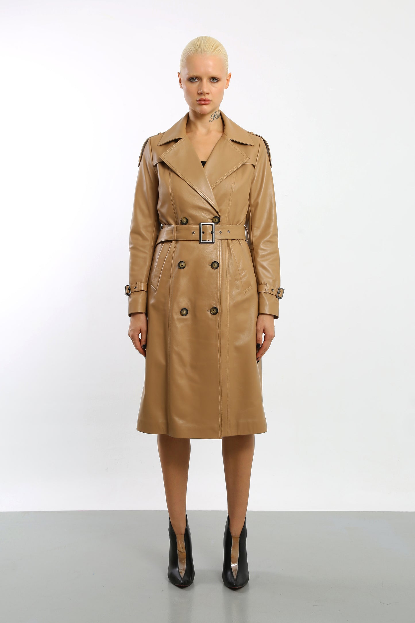 Prestige Vogue Leather Trench Coat