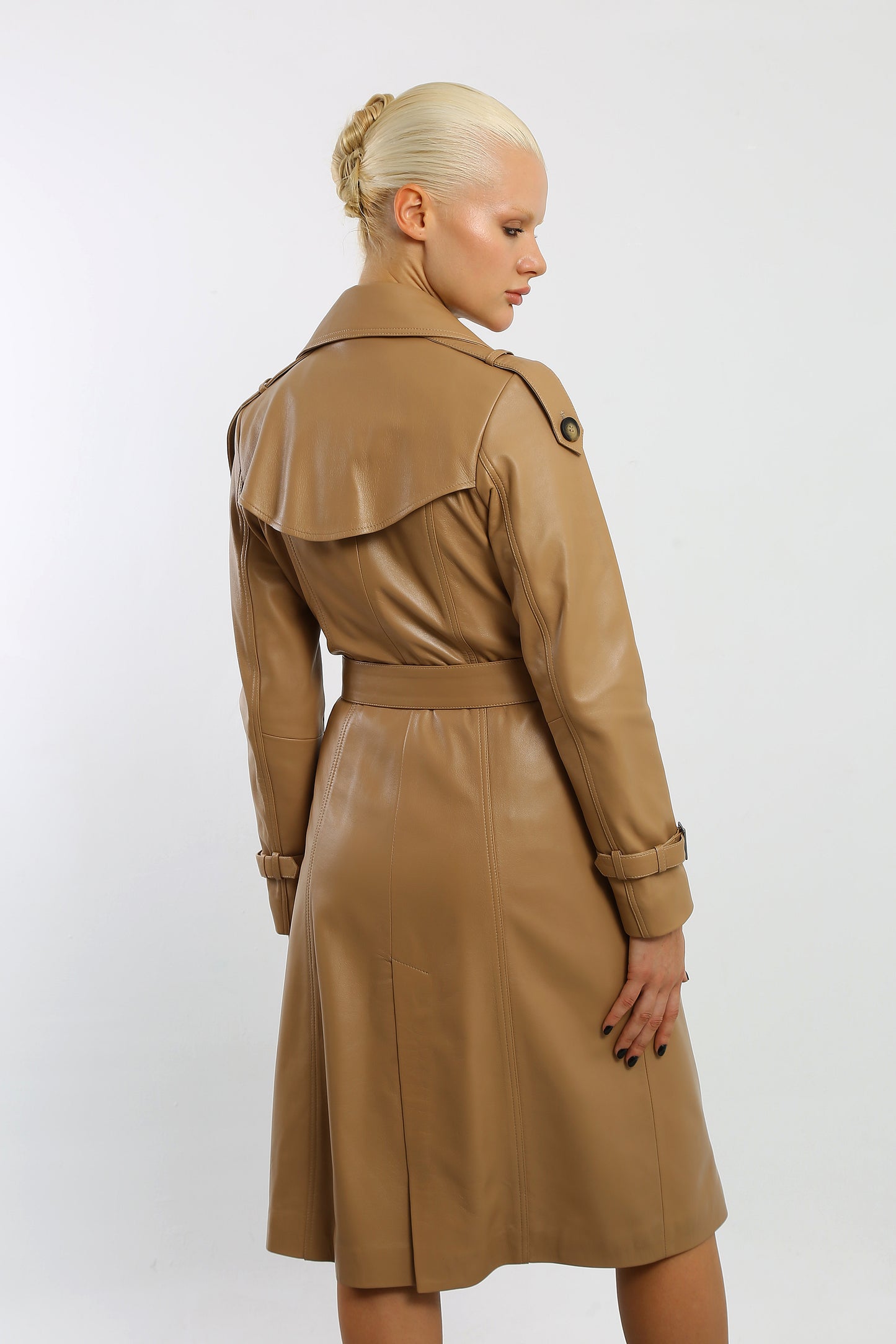 Prestige Vogue Leather Trench Coat