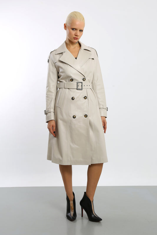 Prestige Vogue Leather Trench Coat