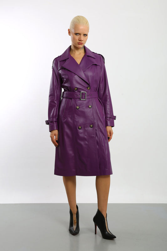 Prestige Vogue Leather Trench Coat