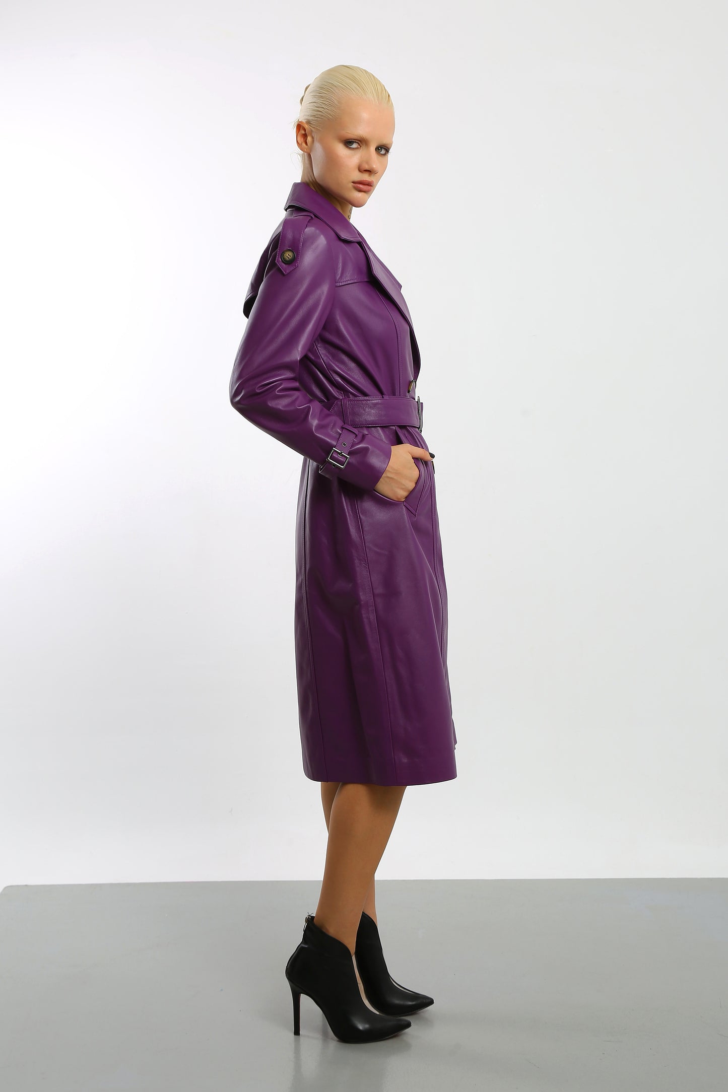 Prestige Vogue Leather Trench Coat