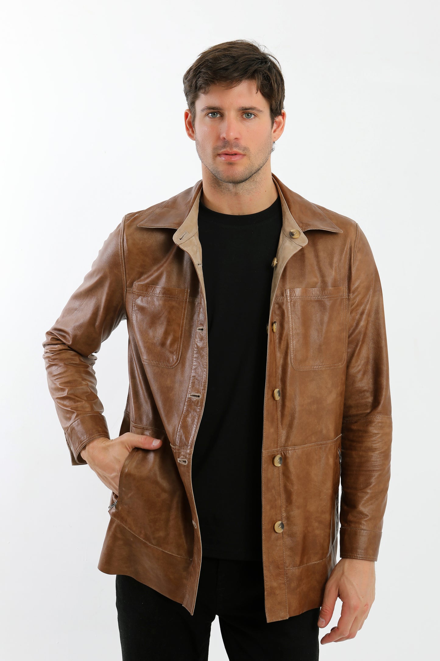 Reversible Suede Leather Jacket