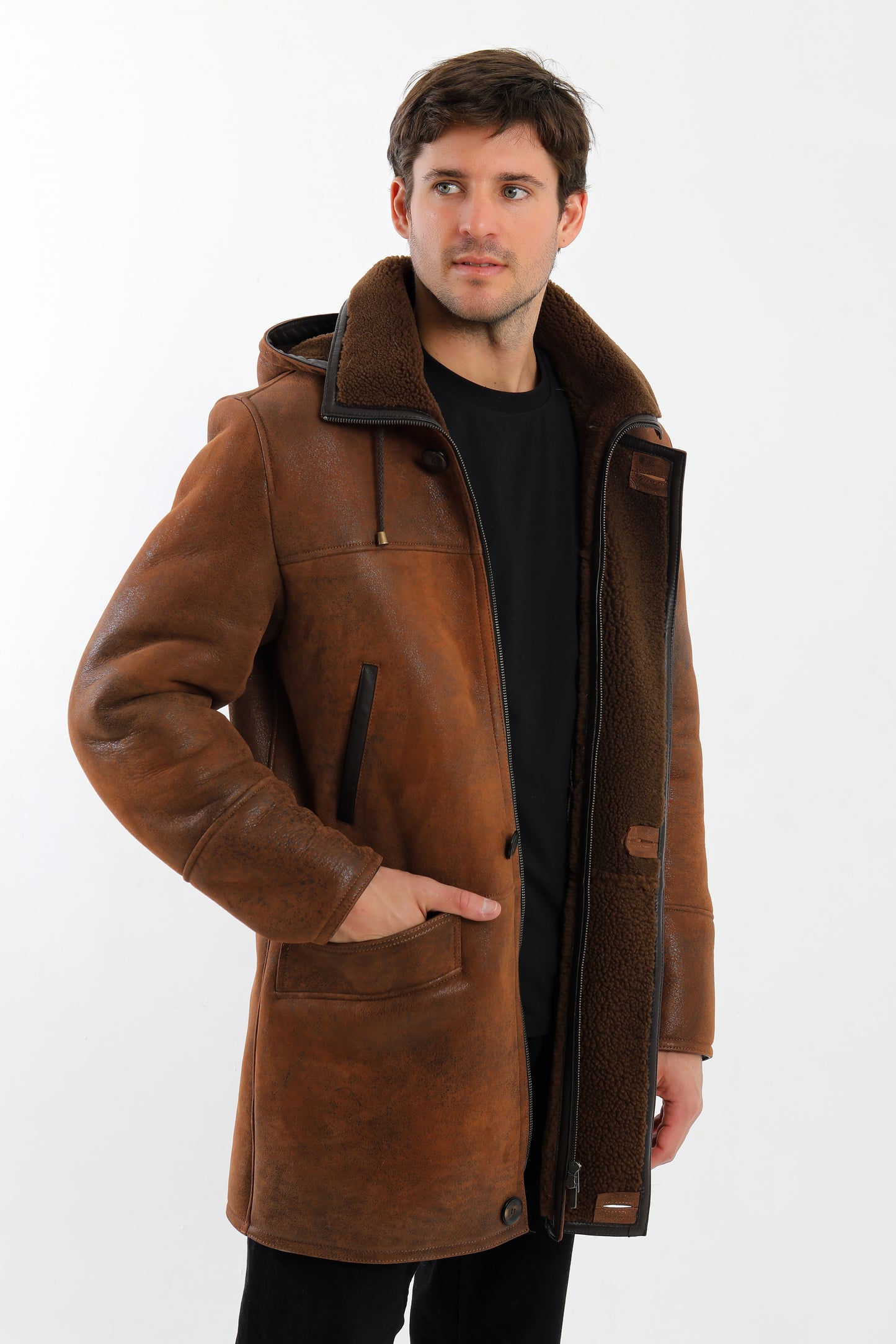 Brown Sheepskin Shearling Coat
