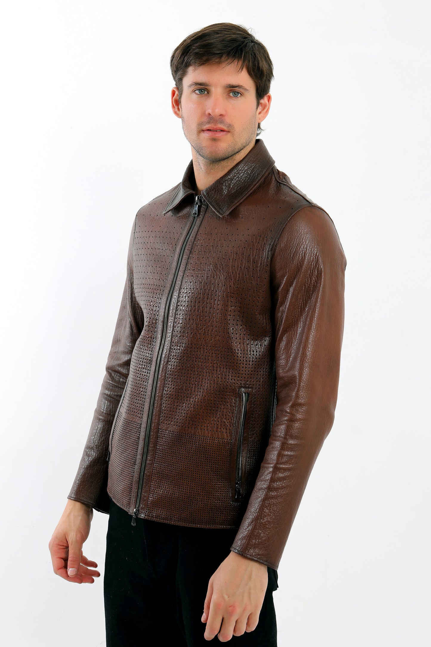 Unlined Brown Leather Jacket