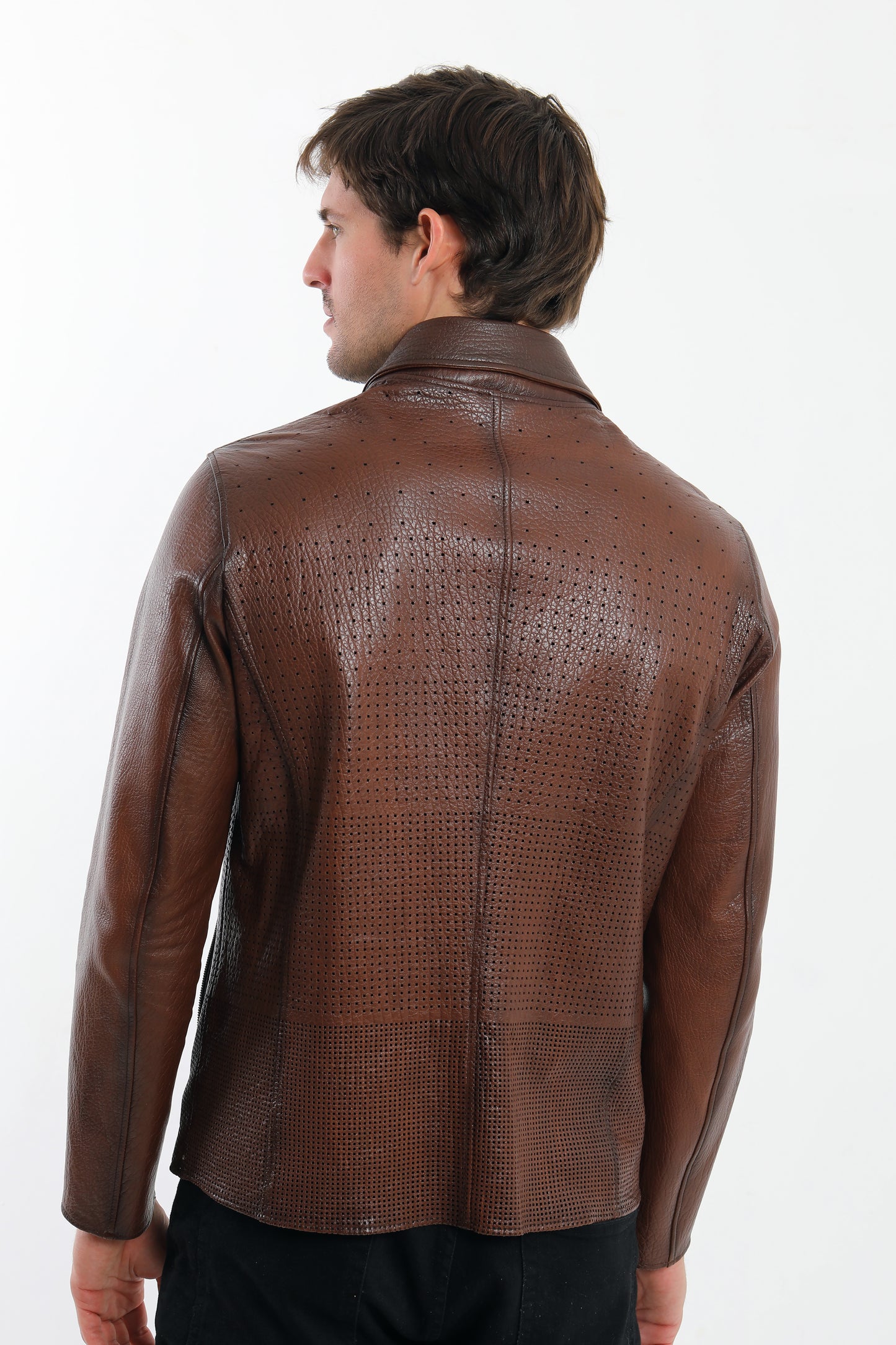 Unlined Brown Leather Jacket