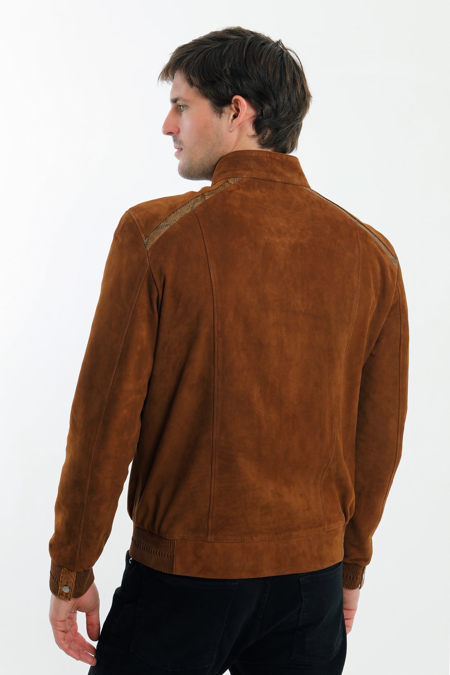 Suede Leather Bomber Jacket
