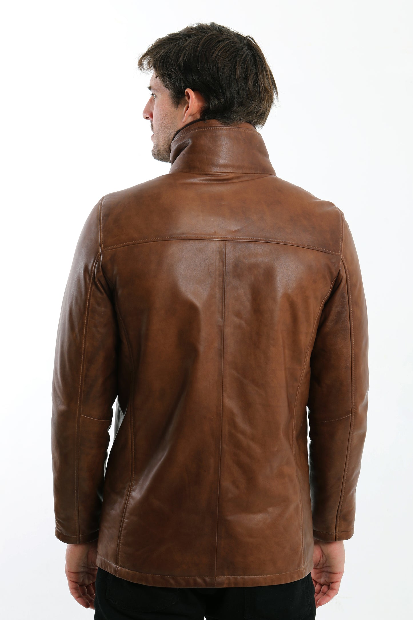 Double Collar Lambskin Leather Jacket