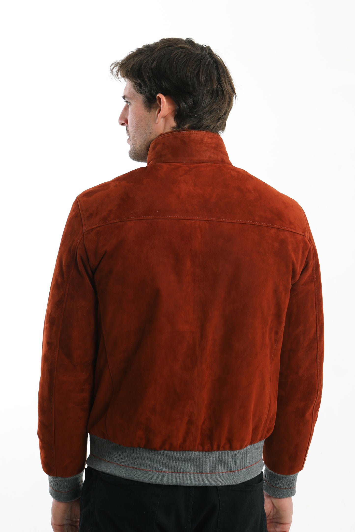 Suede Leather Bomber Jacket
