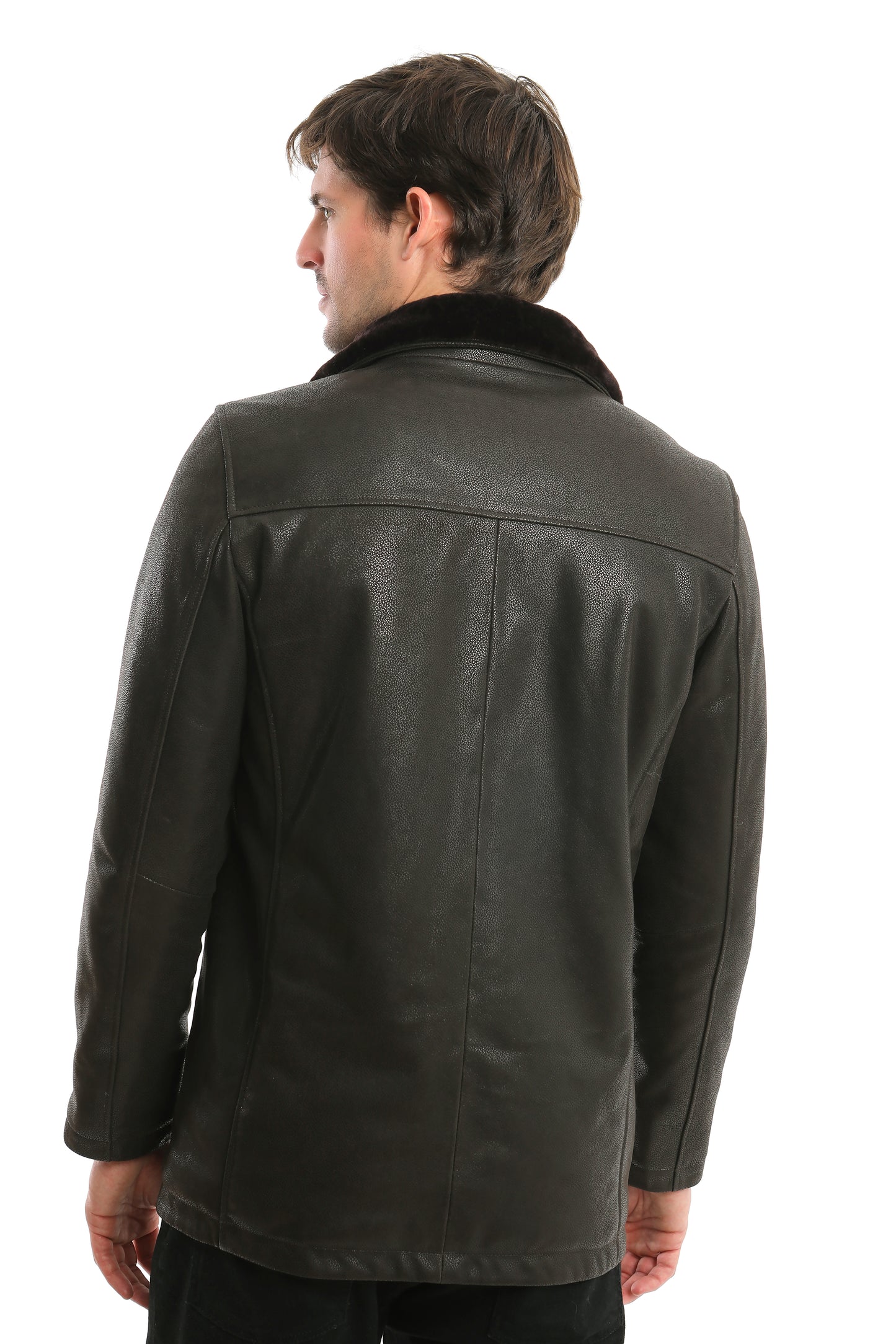 Double Collar Lambskin Leather Jacket