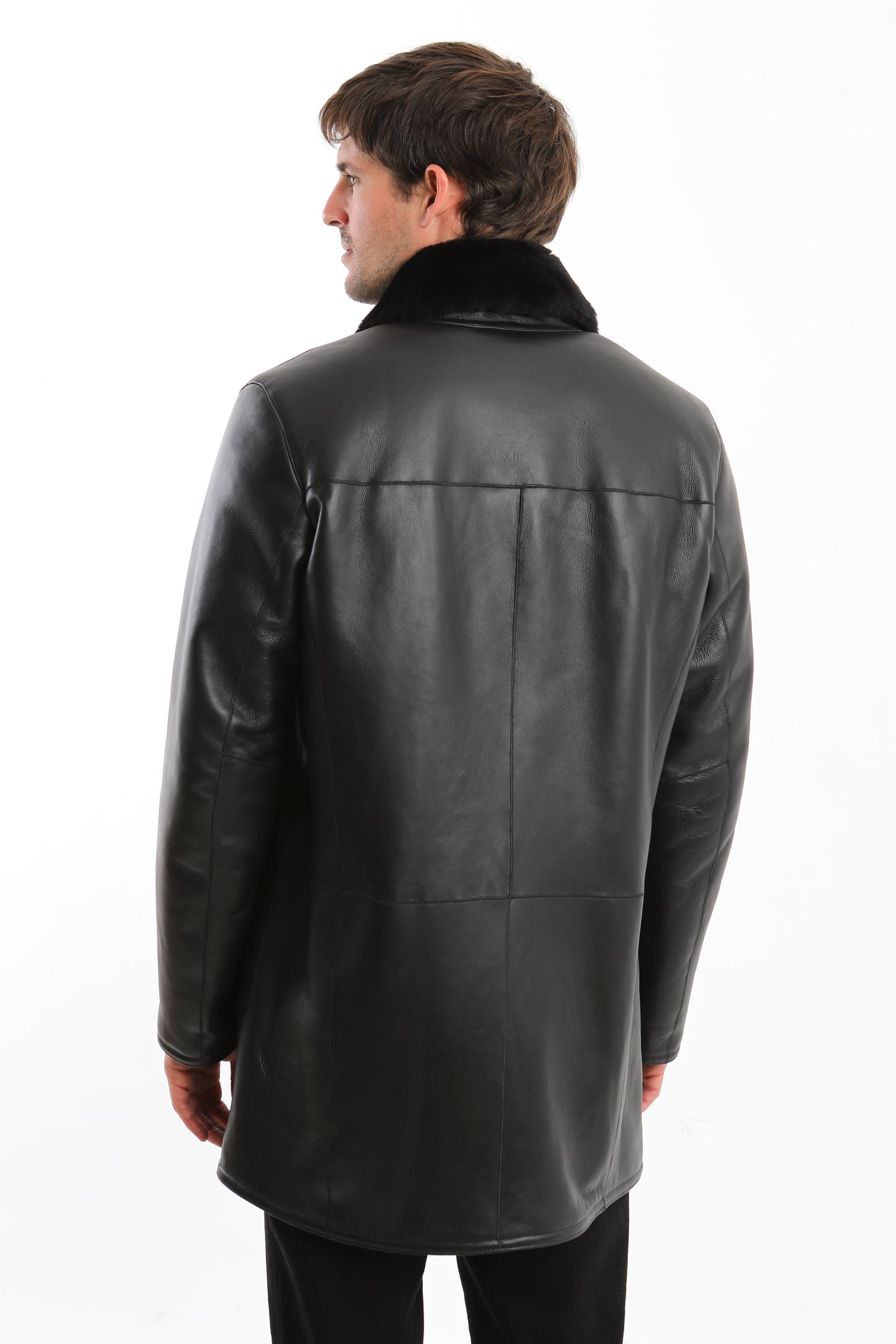 Black Sheepskin Shearling Coat
