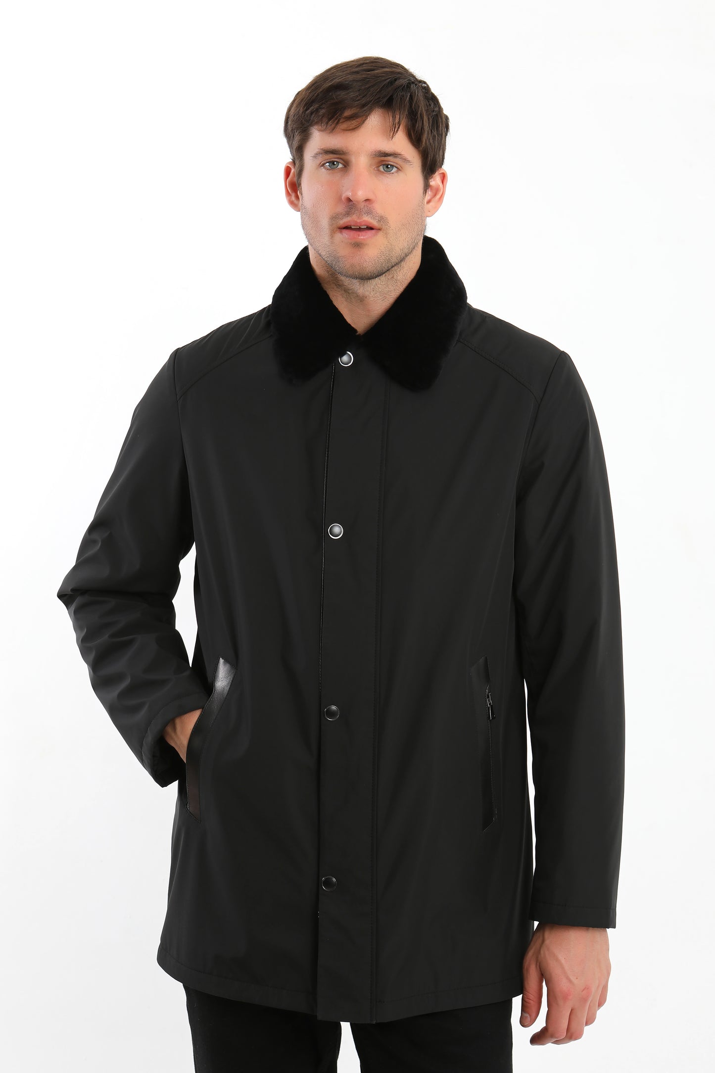 Black Sheepskin Shearling Coat