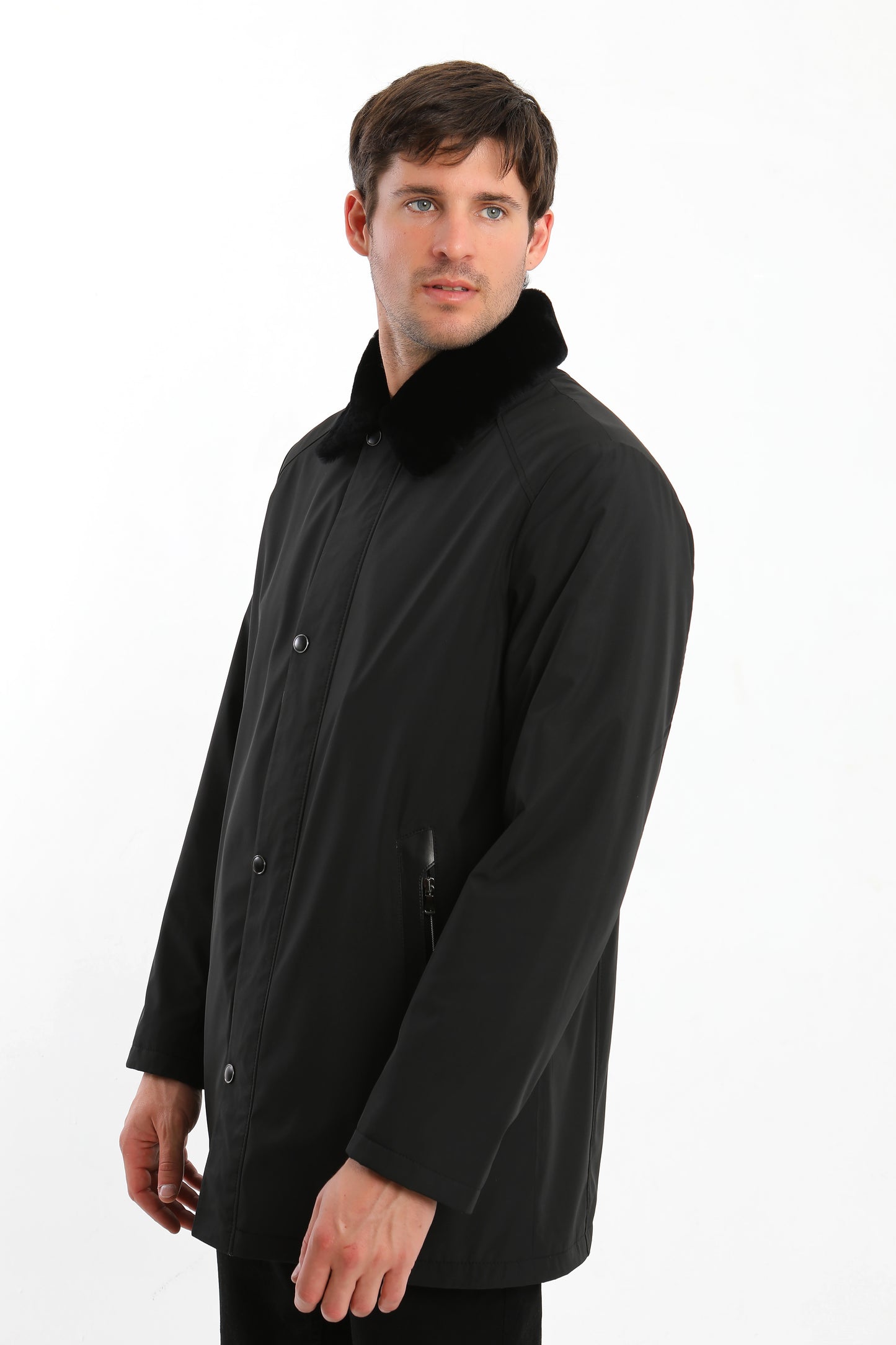 Black Sheepskin Shearling Coat