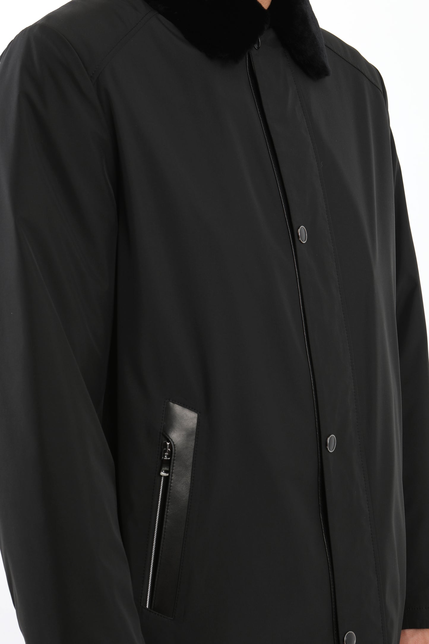 Black Sheepskin Shearling Coat
