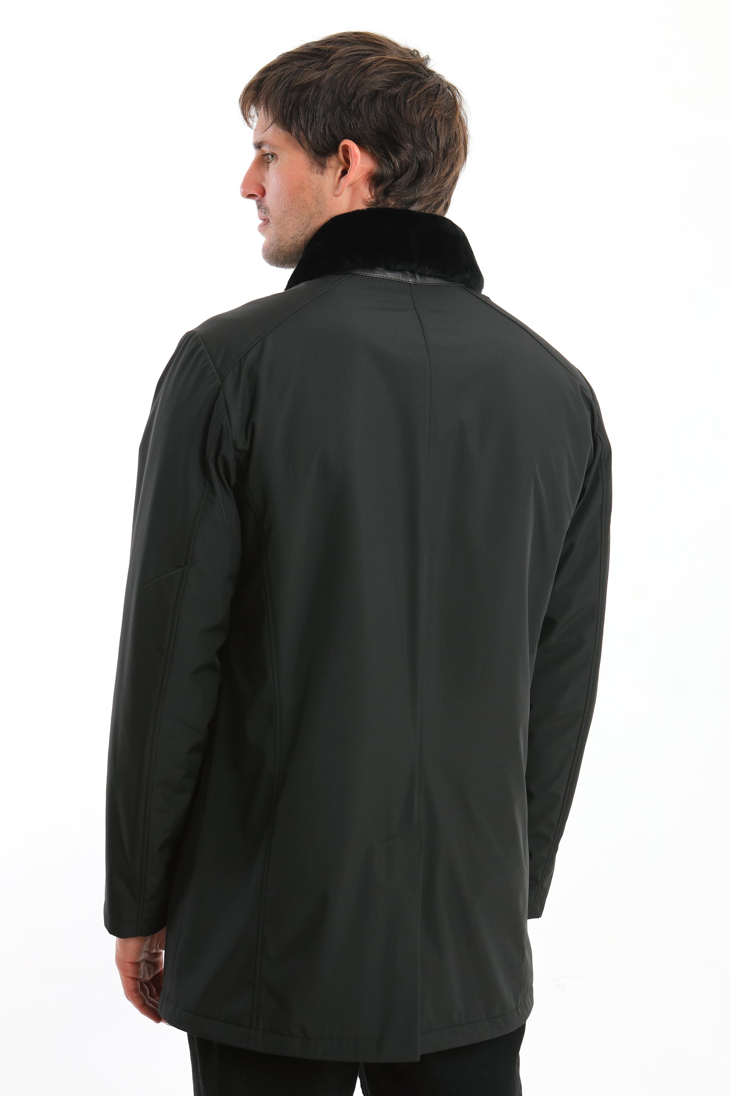 Black Sheepskin Shearling Coat