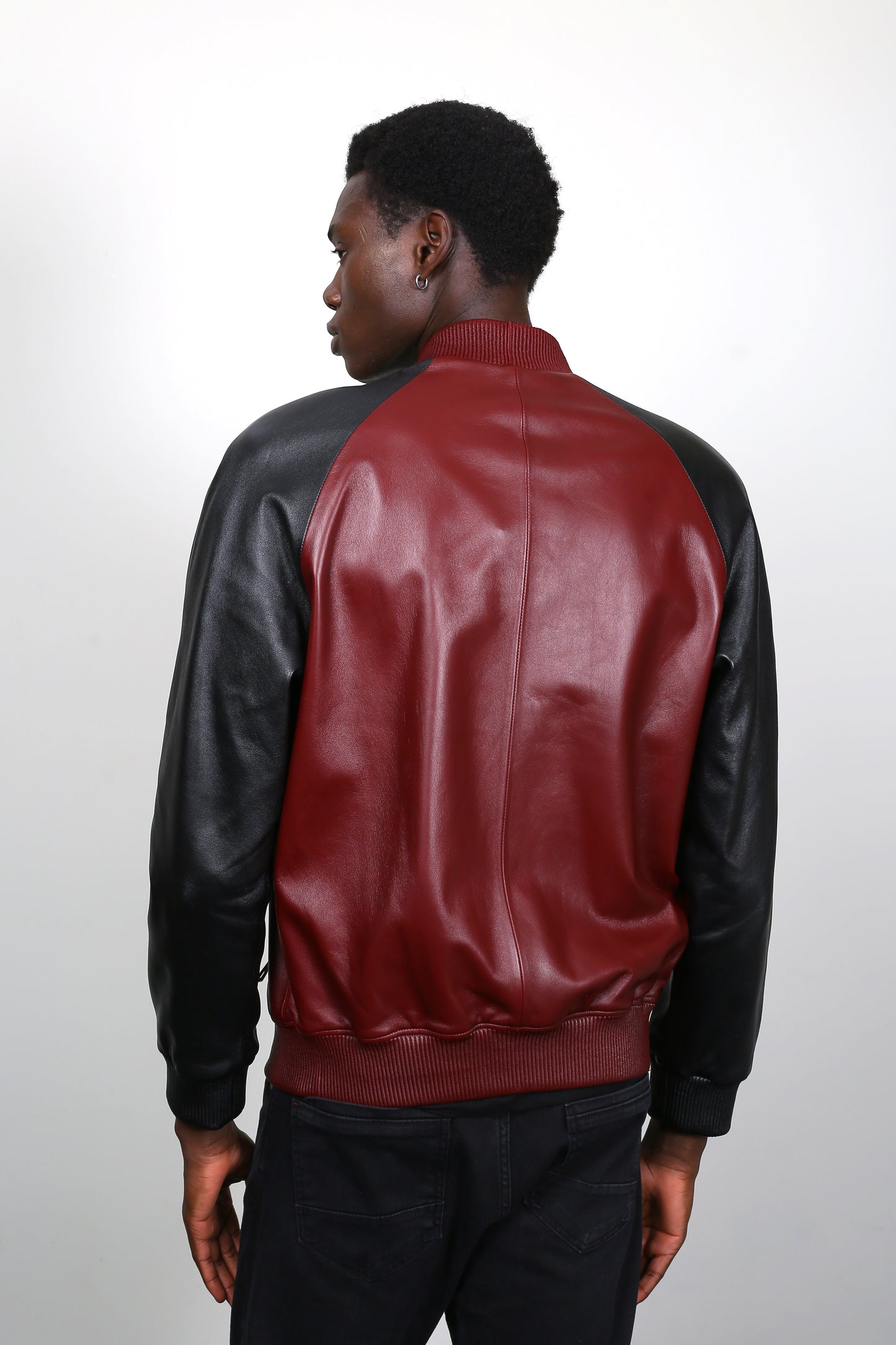 Crimson Shadow Leather Jacket