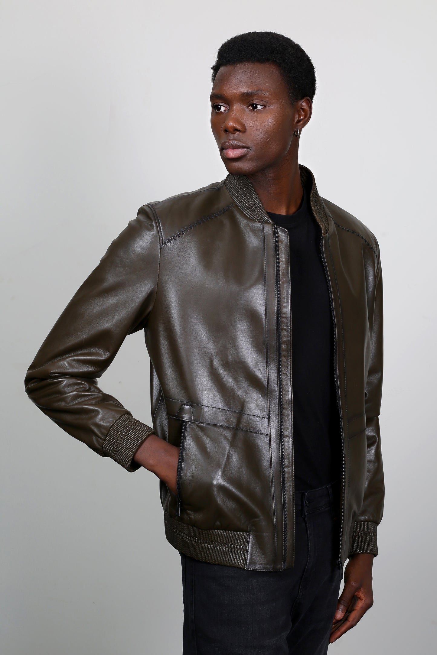 Forest Ember Leather Jacket