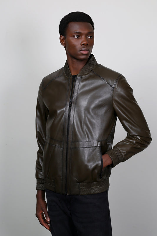 Forest Ember Leather Jacket