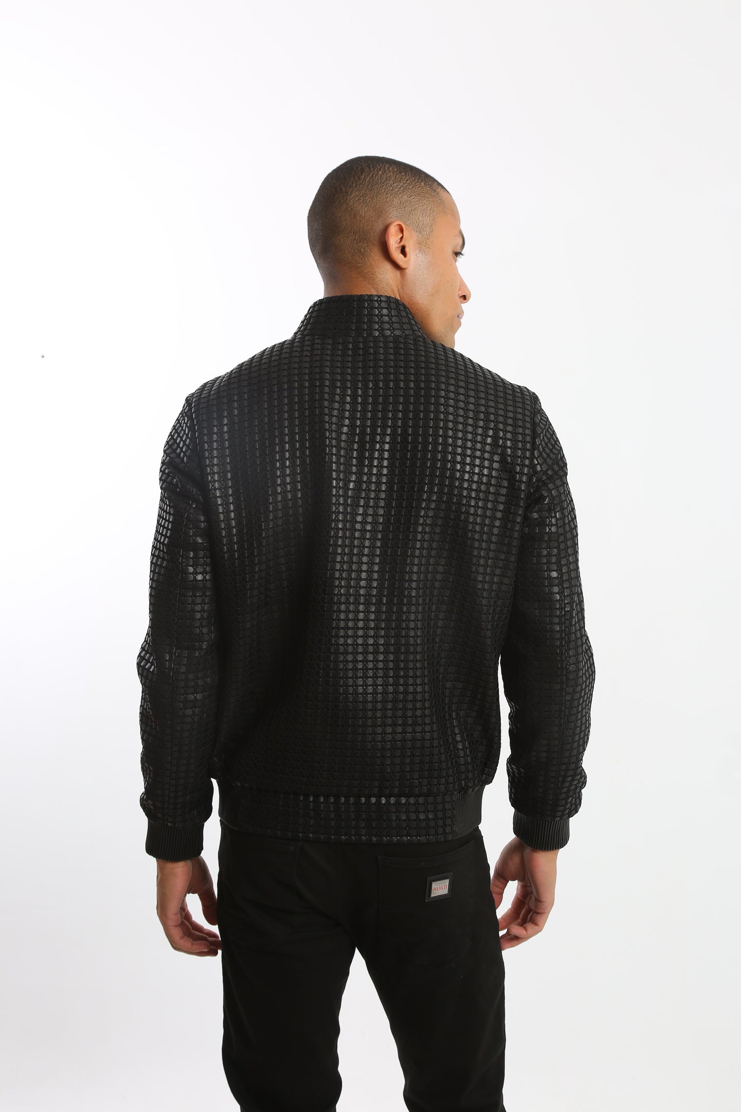 Benjamin Hand Knitted Lambskin Leather Jacket