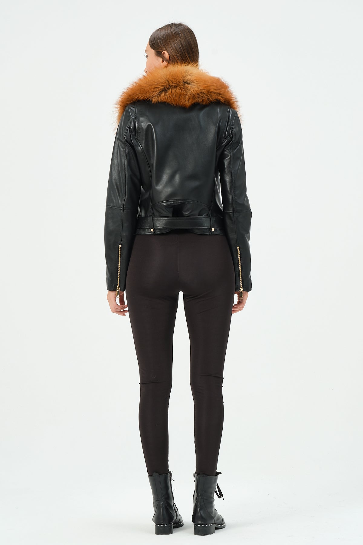 Victoria Lambskin Leather Biker Jacket