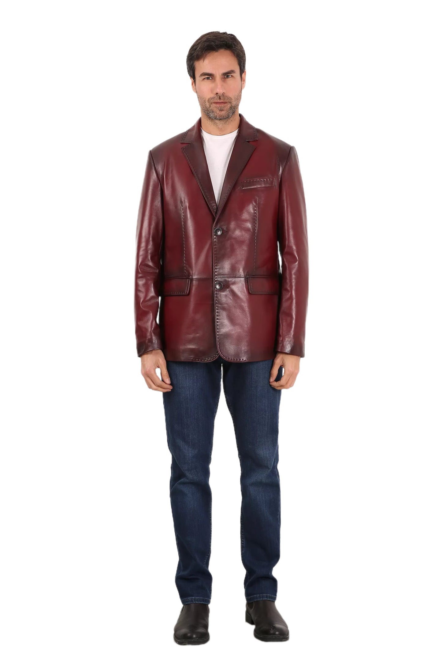 Solasta Lambskin Leather Blazer