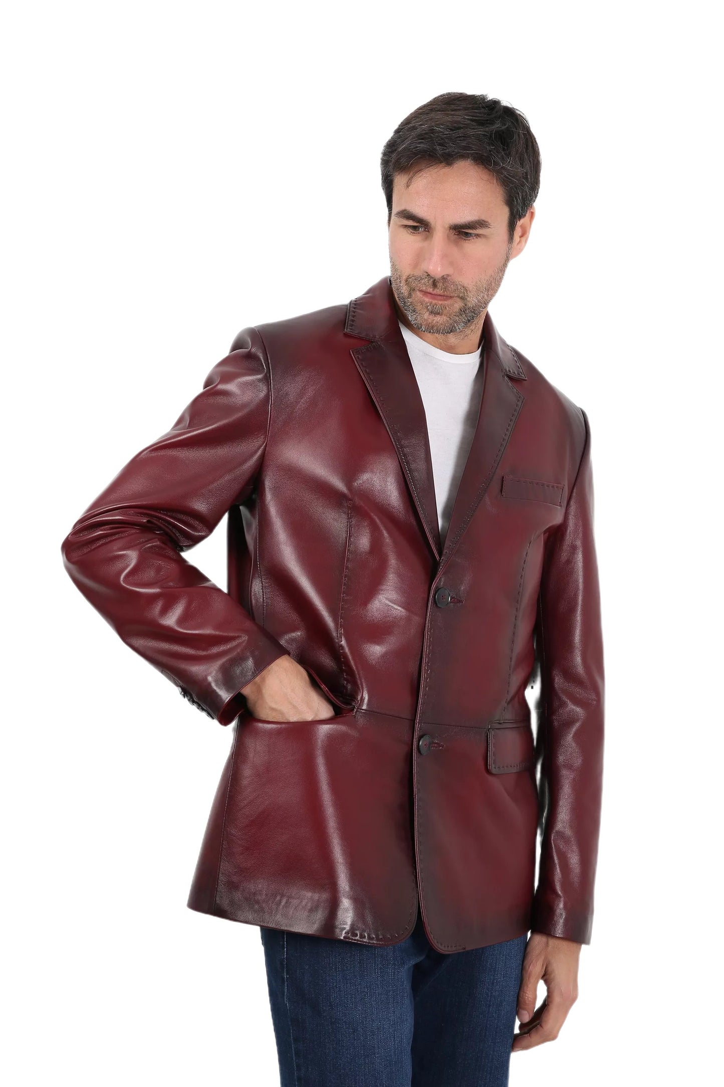 Solasta Lambskin Leather Blazer