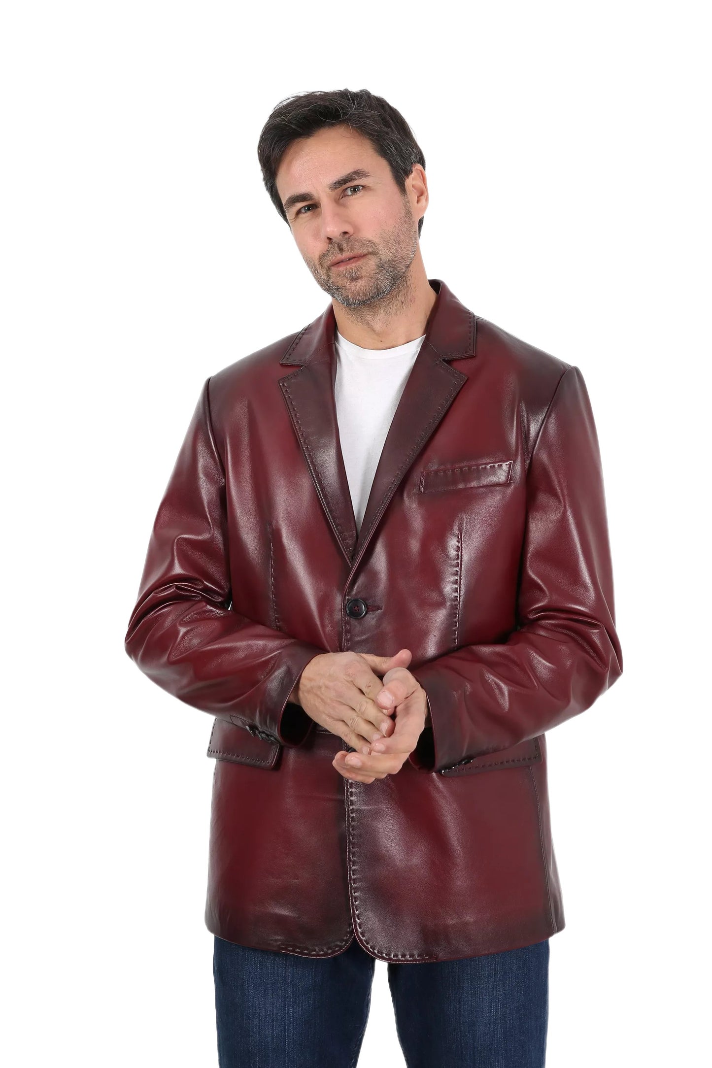 Solasta Lambskin Leather Blazer