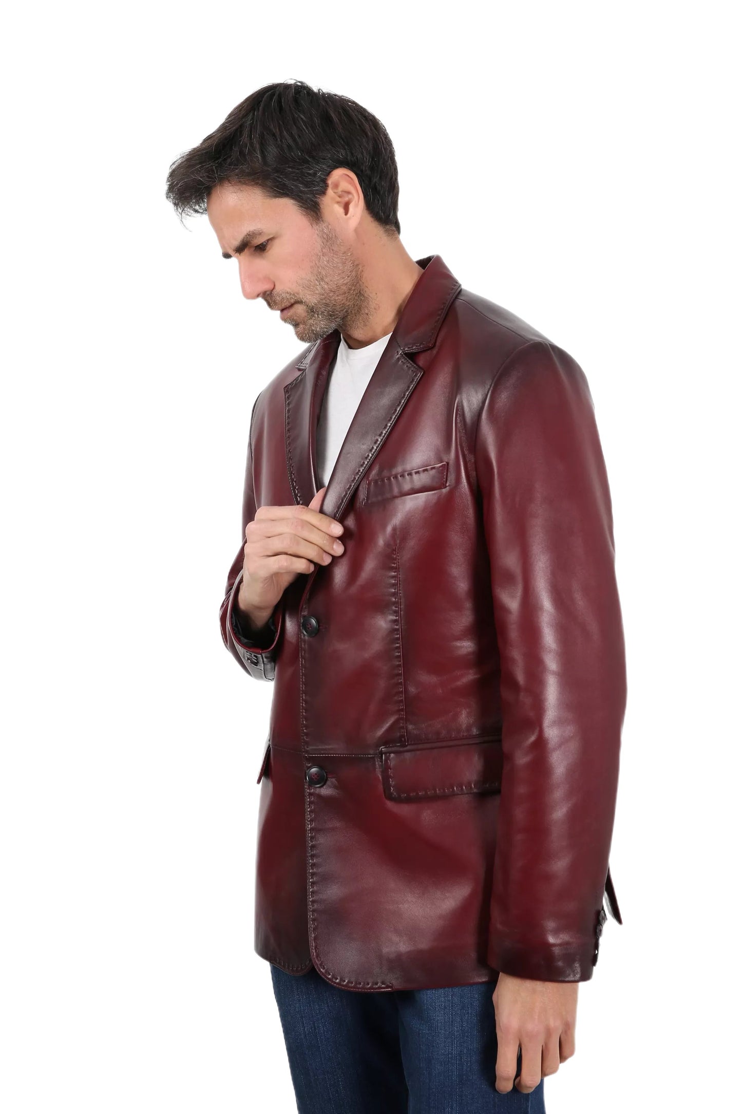 Solasta Lambskin Leather Blazer