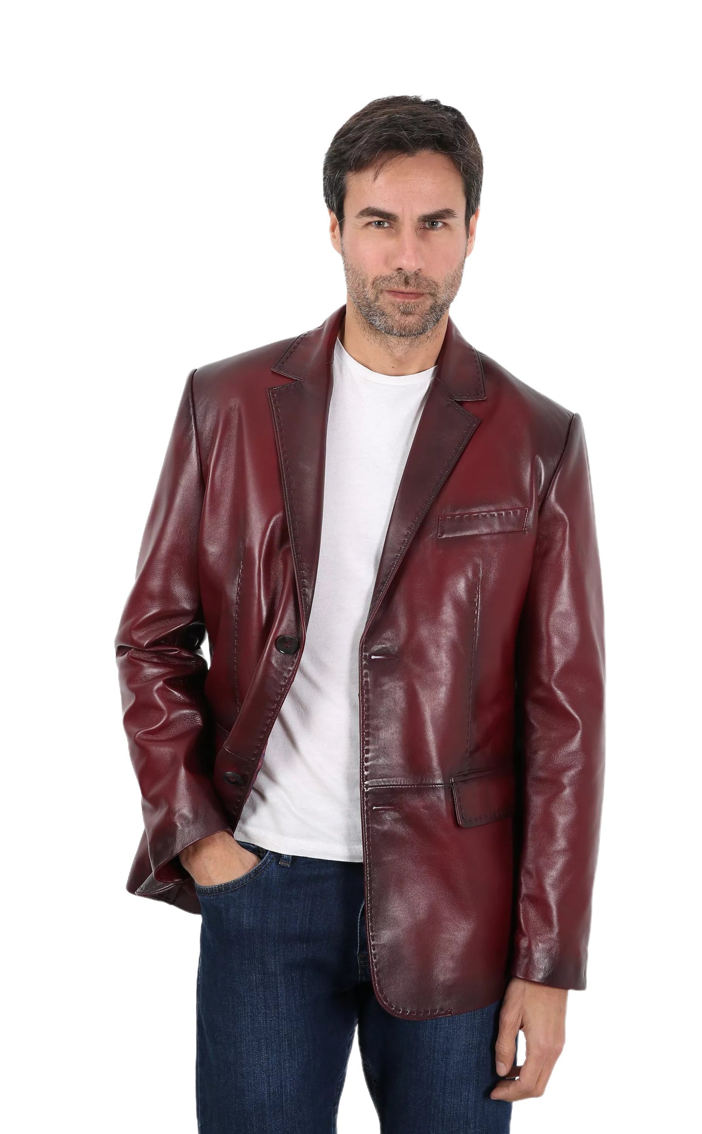 Solasta Lambskin Leather Blazer