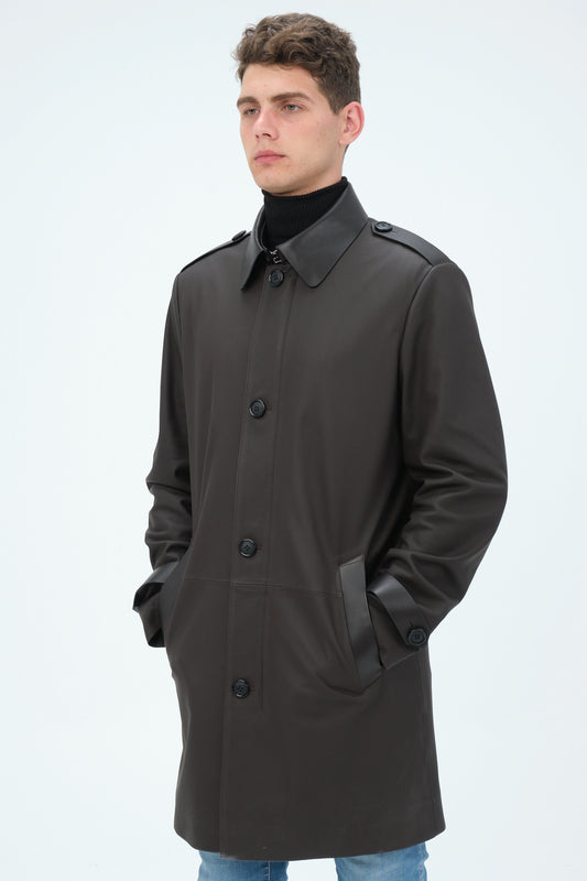 Robin Leather Trench Coat