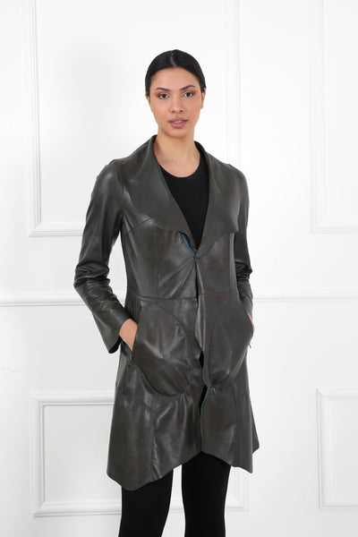 Bemused Women Reversible Leather Jacket