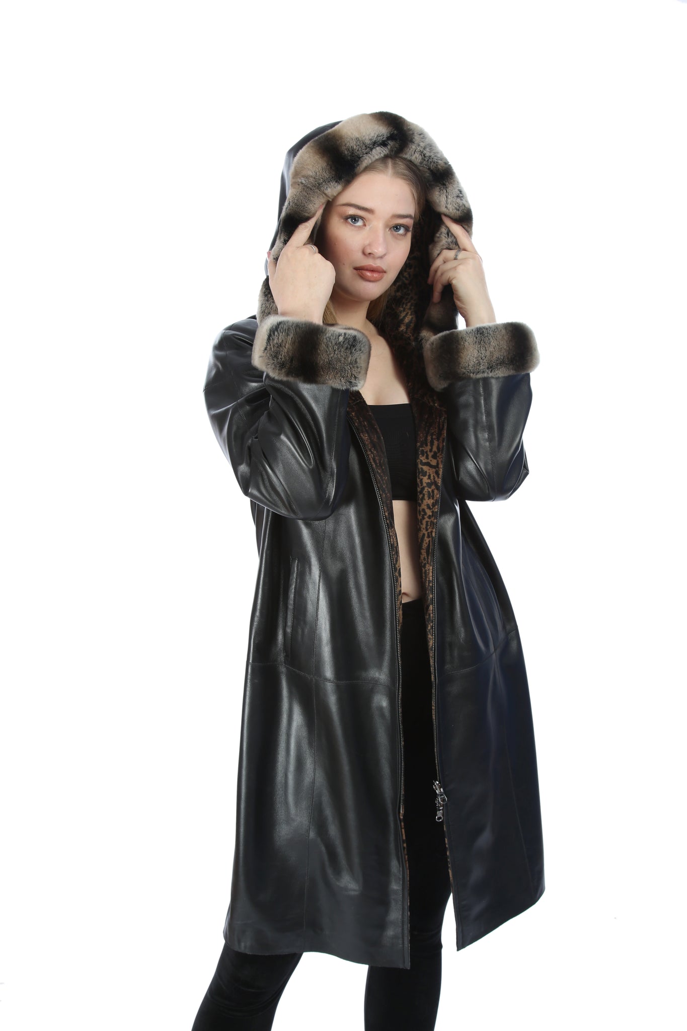 Orly Women Reversible Leather Coat