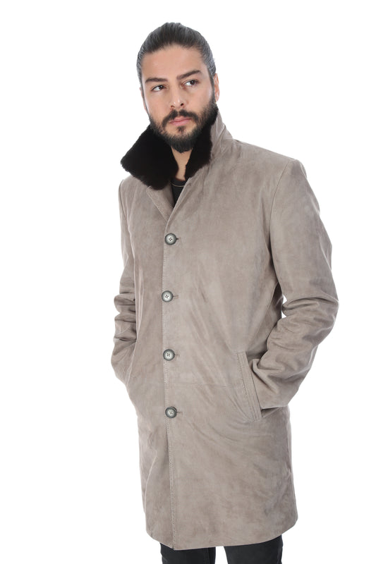 Emerson Suede Leather Trench Coat