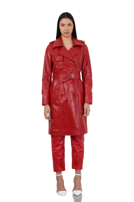 Boketto Leather Trench Coat