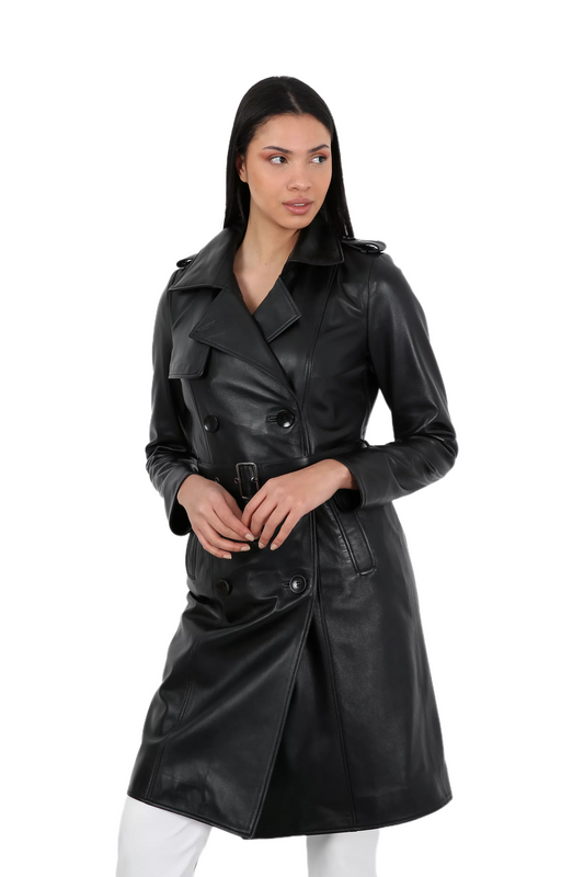 Boketto Leather Trench Coat