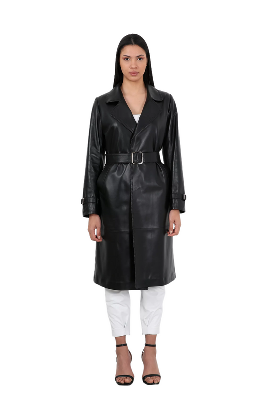 Ataraxia Leather Trench Coat