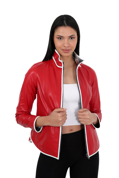 Vagary Women Reversible Leather Jacket