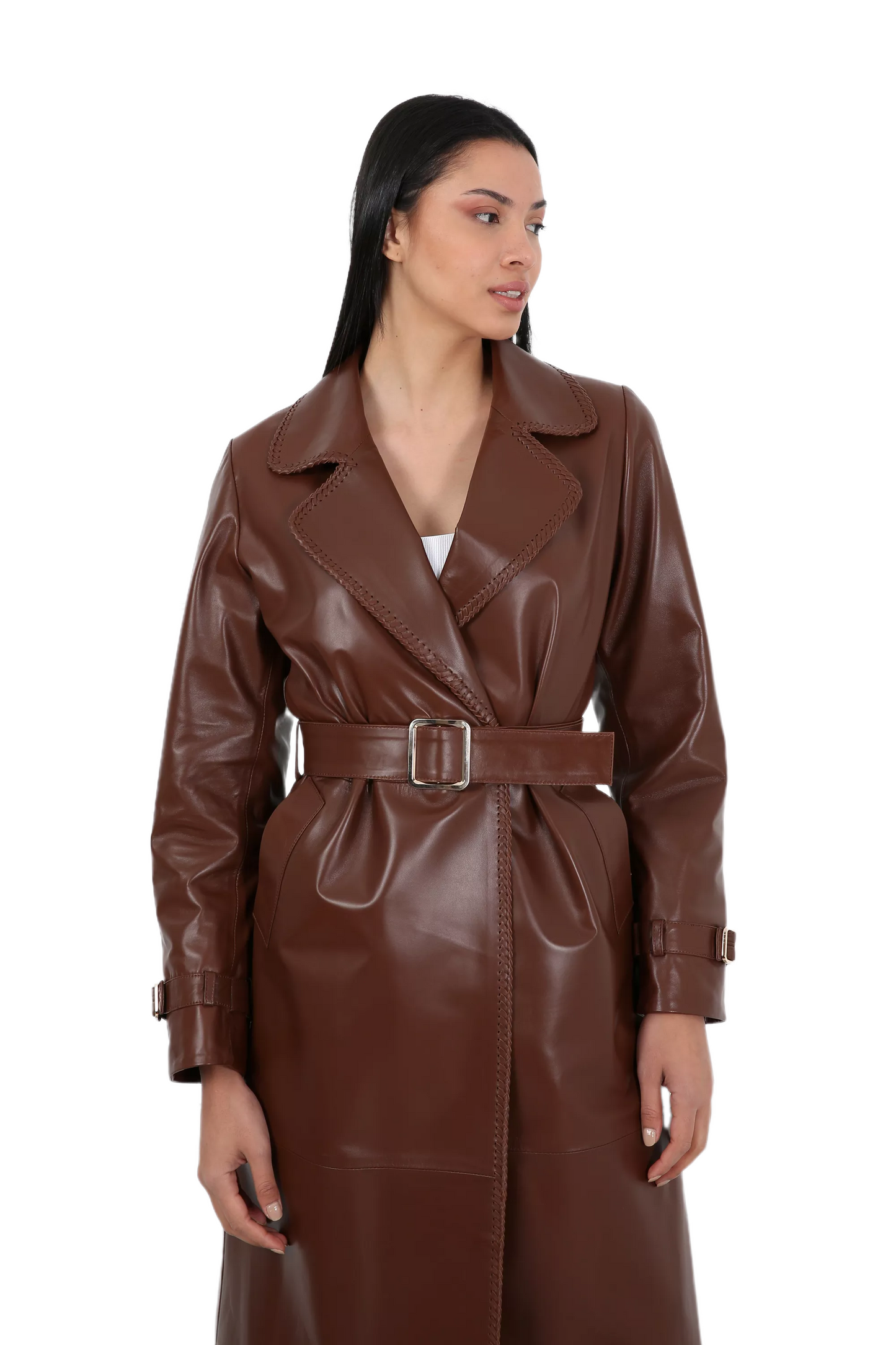 Ataraxia Leather Trench Coat